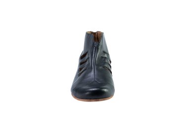 Handmade woman`s lase-cut ankle bootsi in genuine leather