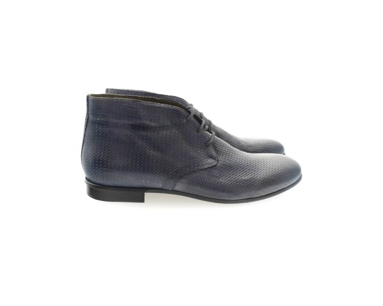 Men's ankle boot in braid print leather