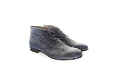 Men's ankle boot in braid print leather