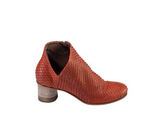 Handmade woman`s ankle boots in genuine leather