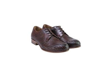 Handcrafted women`s lace-up shoes in soft genuine leather