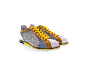 Handmade men`s sneakers in genuine leather 100% italian