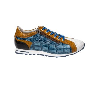 Handmade men`s sneakers in genuine leather100% italian