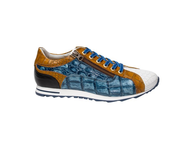 Handmade men`s sneakers in genuine leather100% italian