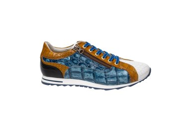 Handmade men`s sneakers in genuine leather100% italian