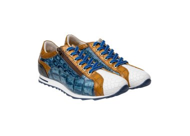 Handmade men`s sneakers in genuine leather100% italian