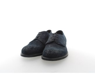 Handmade shoes for men in blue suede leather