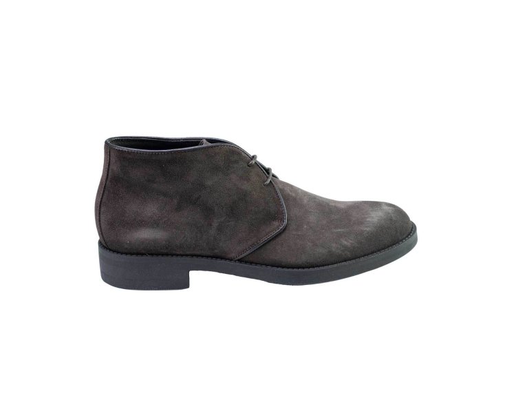 Handmade men`s ankle boots in genuine suede leather 100% italian