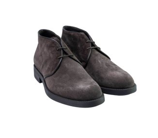 Handmade men`s ankle boots in genuine suede leather 100% italian