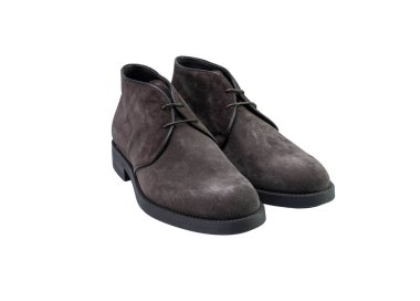 Handmade men`s ankle boots in genuine suede leather 100% italian