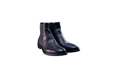 Handcrafted men`s ankle boots in black genuine leather