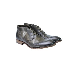 Handmade men`s ankle boots in genuine leather 100% italian