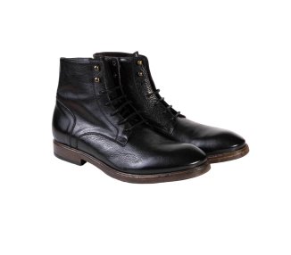 Handmade men`s ankle boots in genuine leather 100% italian