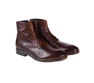 Handmade men`s ankle boots in genuine leather 100% italian