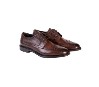 Handcrafted men`s lace-up shoes in genuine calf leather