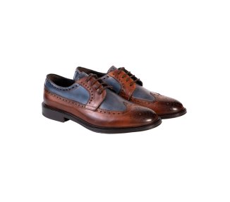 Scarpe brogues stringate da uomo in pelle lavorazione artigianale