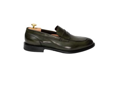 Elegant handcrafted men`s moccasins in genuine leather