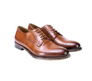 Artisan laced-up shoes for men in genuine leather