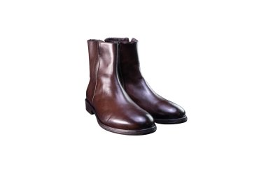 Artisan boots for men in calf leather with lateral zipper