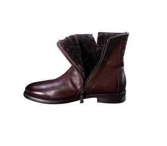 Artisan boots for men in calf leather with lateral zipper