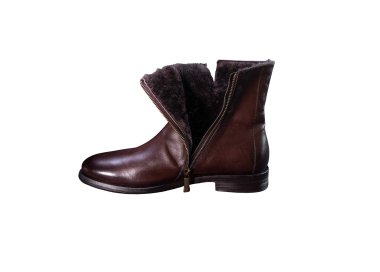 Artisan boots for men in calf leather with lateral zipper