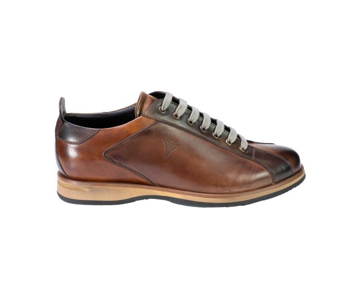 Handcrafted men`s sneakers shoes in genuine leather