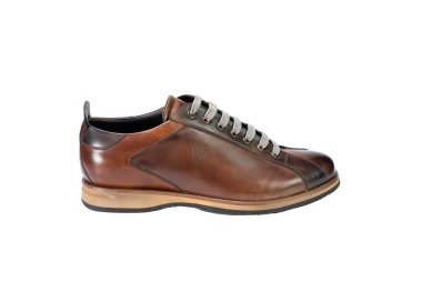 Handcrafted men`s sneakers shoes in genuine leather