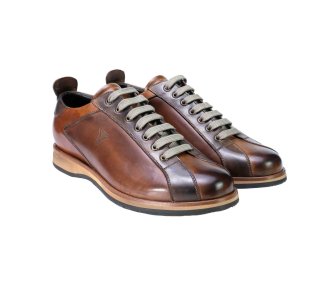 Handcrafted men`s sneakers shoes in genuine leather