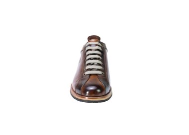 Handcrafted men`s sneakers shoes in genuine leather