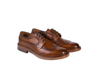 Handcrafted oxford men`s lace-up shoes in genuine calf leather