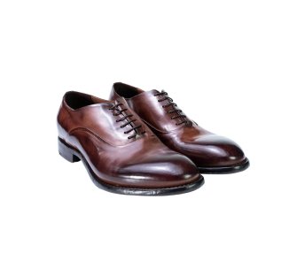 Elegant handcrafted men`s lace-up shoes in genuine leather