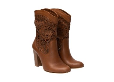 Handcrafted women`s ankle boots in soft genuine leather