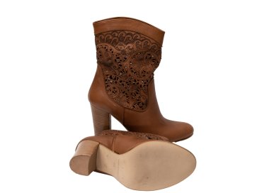 Handcrafted women`s ankle boots in soft genuine leather