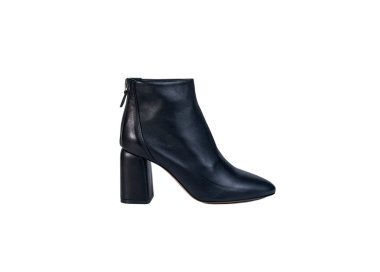 Handcrafted women`s ankle boots in soft black genuine leather