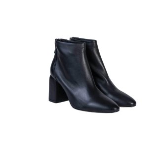 Handcrafted women`s ankle boots in soft black genuine leather