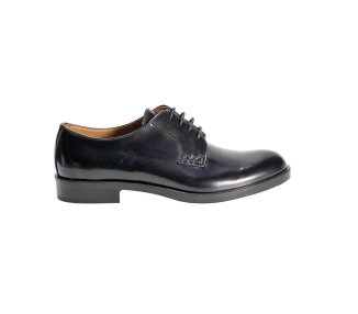 Handmade women`s leather lace-up in genuine calf leather 100% italian