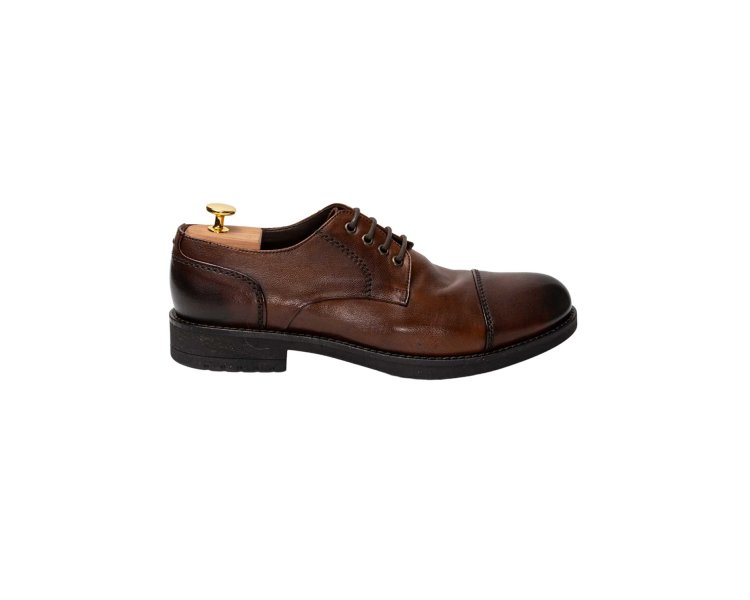 Elegant handcrafted men`s lace-up shoes in genuine leather