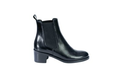 Handmade women`s ankle boots with heel in genuine calf leather 100% italian