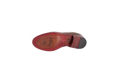 Handcrafted women`s shoes in brown genuine leather