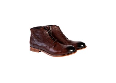 Handcrafted men`s ankle boots in genuine calf leather