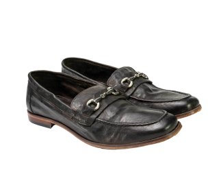 Handcrafted men`s moccasins shoes in genuine calf leather