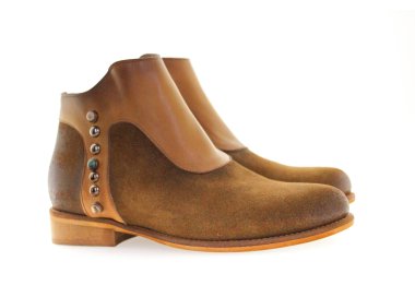 Woman`s ankle boots in genuine leather 100% italian