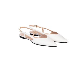 Handmande women`s sandals  in genuine white calf leather